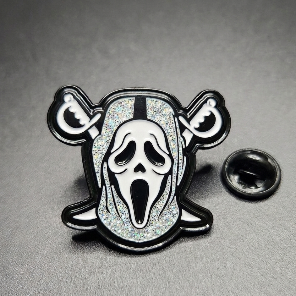 Ghostface Raider Enamel Pin + Glow (Silver)