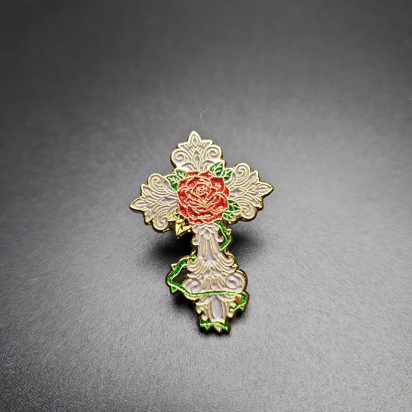 Cross Roses Pack – 4 Pins