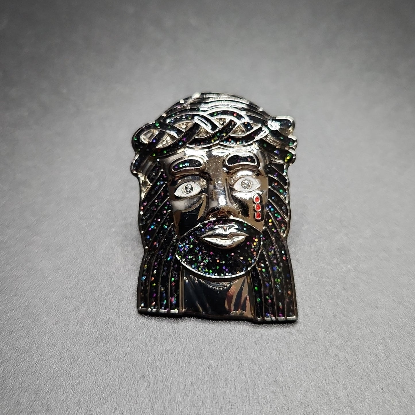 JESUS PIECE - Silver + Black Glitter