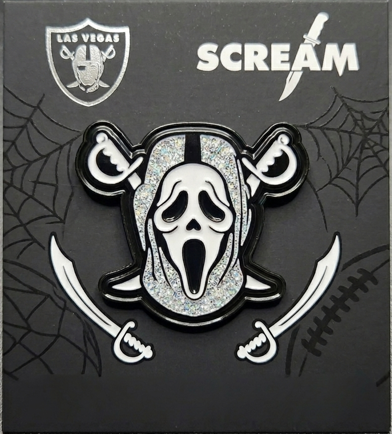 Ghostface Raider Enamel Pin + Glow (Silver)