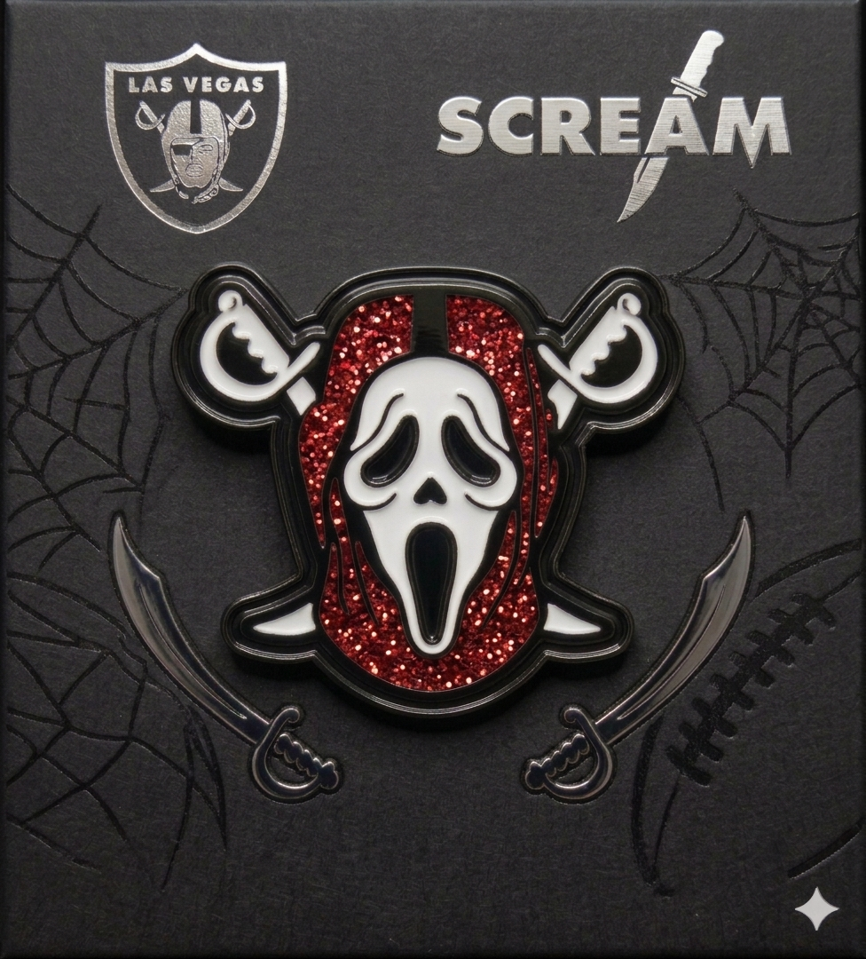Ghostface Raider Enamel Pin + Glow (Red)