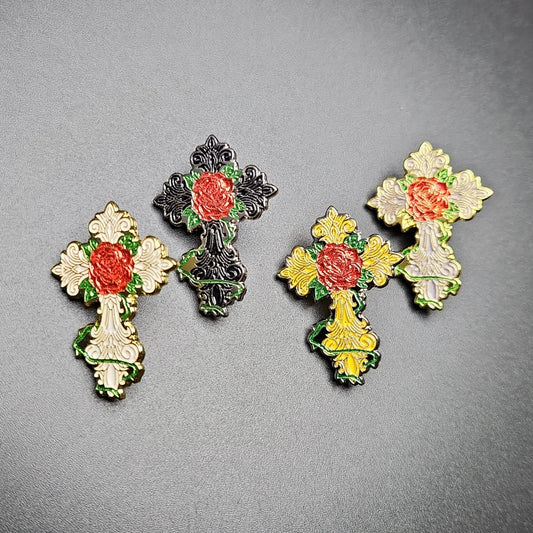 Cross Roses Pack – 4 Pins