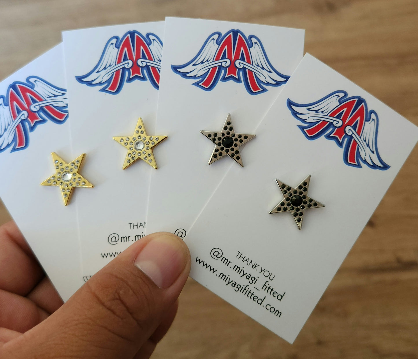 Stars -Silver w/black gems